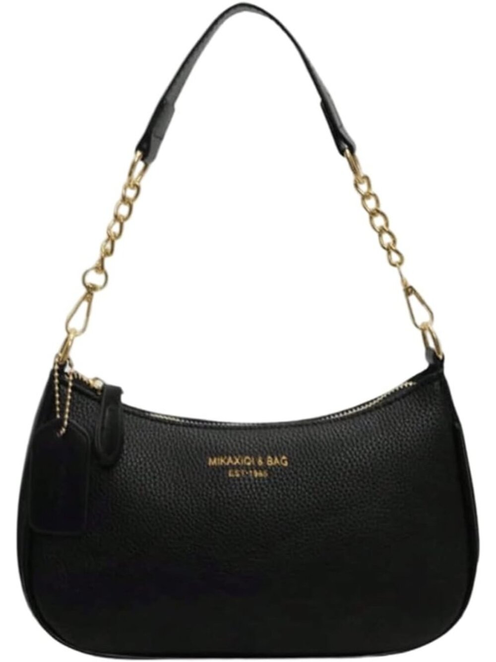 👜Women's Black PU Leather Gold Chain Hobo Shoulder Bag Zipper Handbag Purse